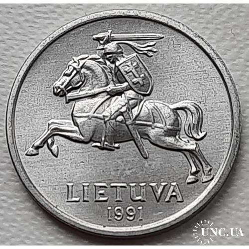 Литва 1 цент 1991 год UNC! ОТЛИЧНАЯ!!!!!!!
