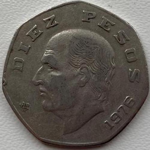Мексика 10 песо 1976 год №ф261