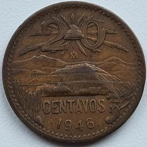 Мексика 20 сентаво 1946 год №698