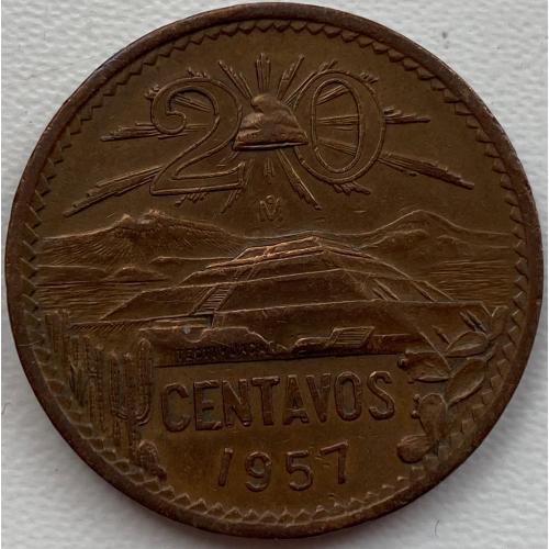 Мексика 20 сентаво 1957 год №п142