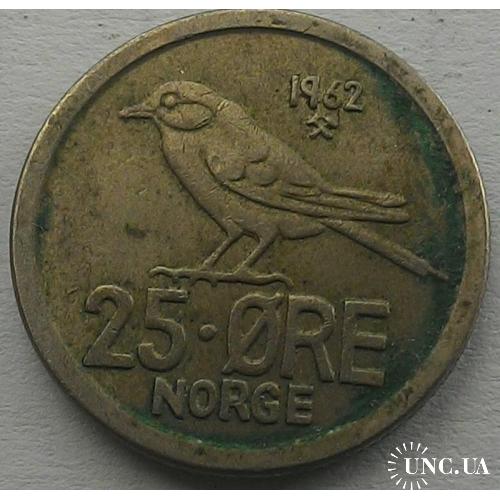Норвегия 25 эре 1962
