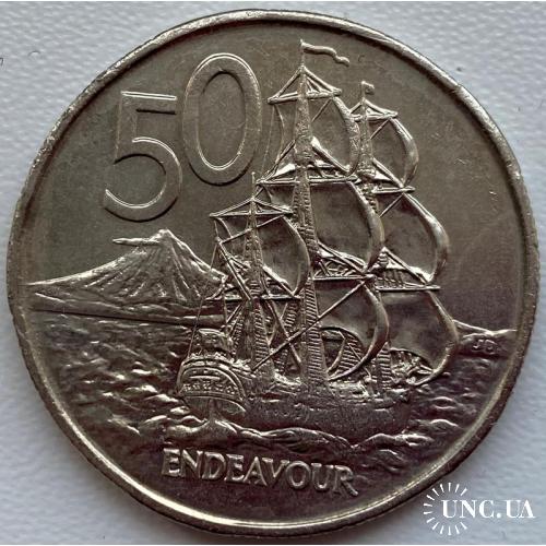 Новая Зеландия 50 центов 1976 год №с448 ПАРУСНИК!!! СОСТОЯНИЕ!!!!!!