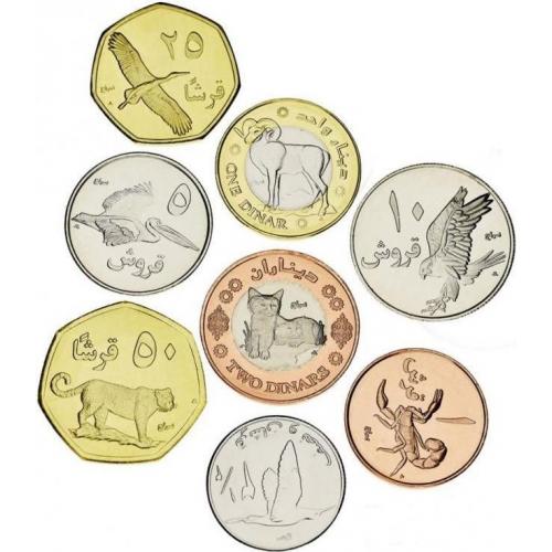 Палестина набор  монет  1  2,5  5  10  25  50 филс  1,  2 динара 2010 год UNC!!! ОТЛИЧНЫЕ!!!!!
