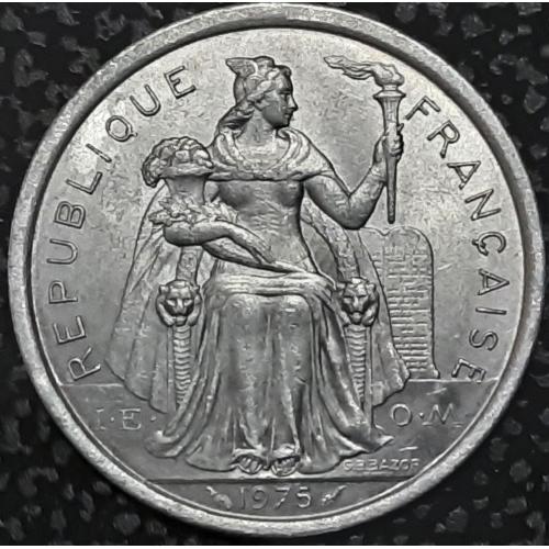 Полинезия 2 франк 1975 год №а302