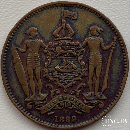 Северное Борнео 1 цент 1889 год В СОХРАНЕ №г115
