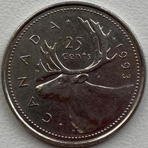 Канада 25 центов 1993 год №ф43
