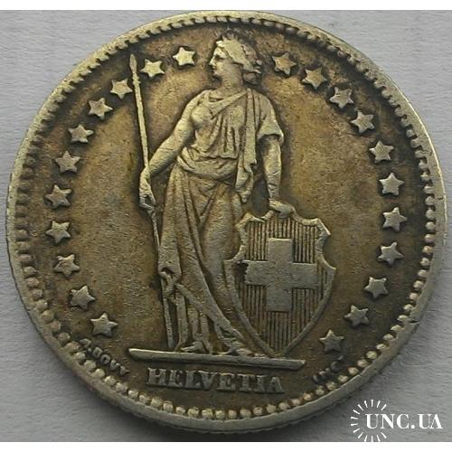 Швейцария 1 франк 1907 год серебро ОТЛИЧНОЕ СОСТОЯНИЕ!!!