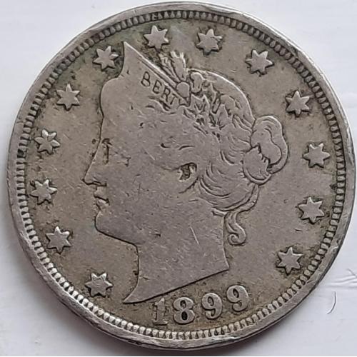 США 5 центов 1899 год №г95