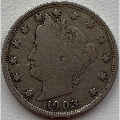 США 5 центов 1903 год №п149