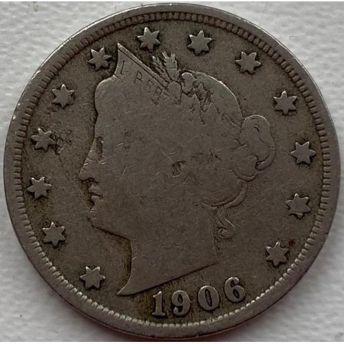 США 5 центов 1906 год №п150