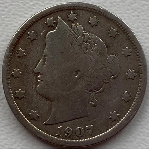 США 5 центов 1907 год №п148