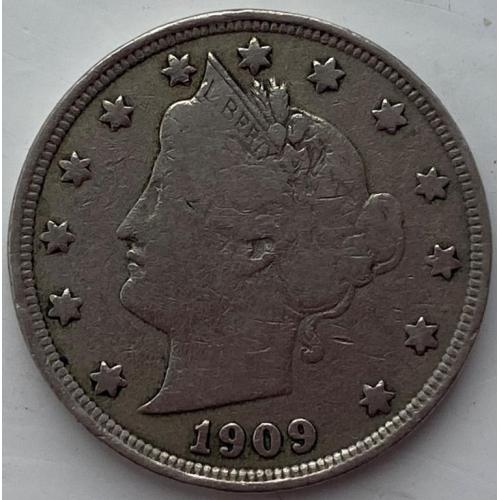 США 5 центов 1909 год №г84