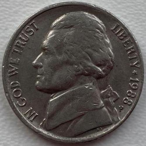 США, 5 центов 1988 год №ф95