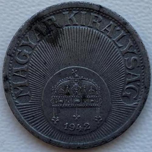 Венгрия 10 филлеров 1942 год №с447