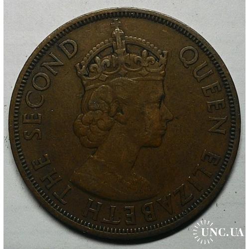 Восточные Карибы, 2 цента 1955 год дм. 30,5 мм, вес 9,55 г