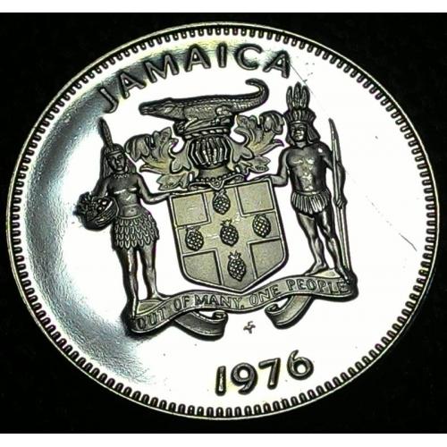 Ямайка 25 центов 1976 год PROOF! РЕДКАЯ! Никель, дм. 32,3 мм, вес 14,55 г №е75