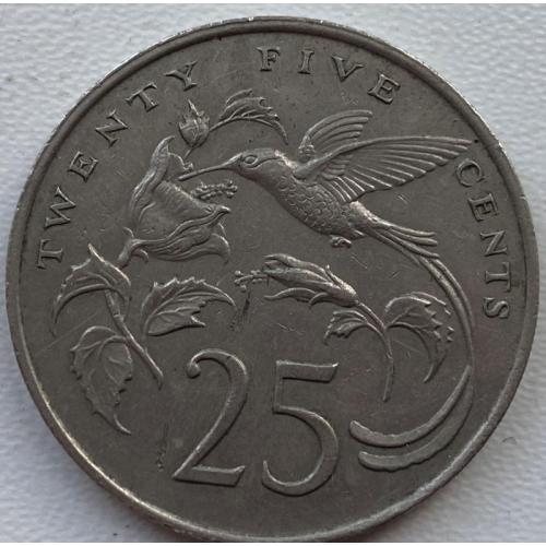 Ямайка 25 центов 1989 год №а375
