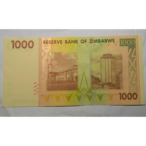 Зимбабве 1000 долларов 2007 год UNC!!!!! ОТЛИЧНОЕ СОСТОЯНИЕ!!!!!!!!!!!!!!