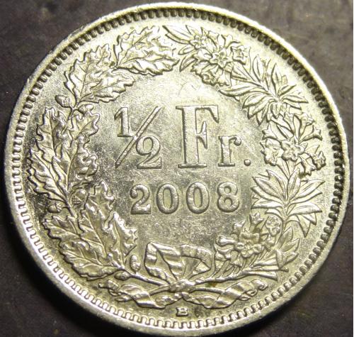 1/2 франка 2008 B Швейцарія