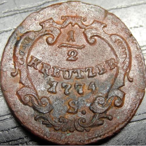 1/2 крейцера Священна Римська Імперія 1774