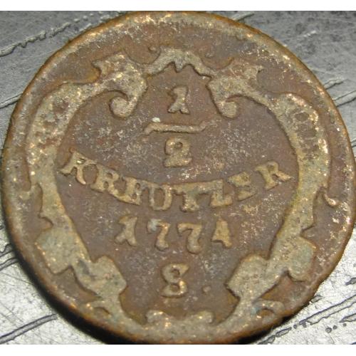 1/2 крейцера Священна Римська Імперія 1774