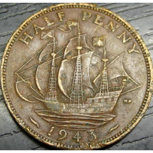 1/2 пенні 1943 Британія
