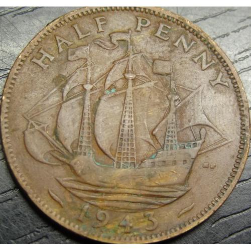 1/2 пенні 1943 Британія