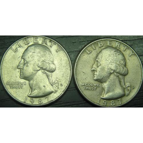1/4 долара 1987 США (два різновиди)