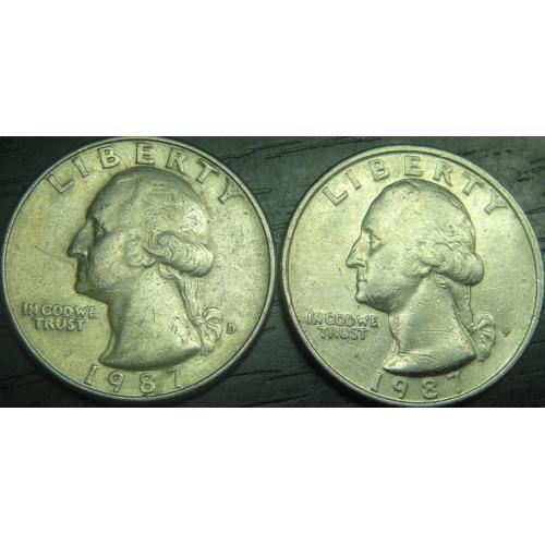 1/4 долара 1987 США (два різновиди)