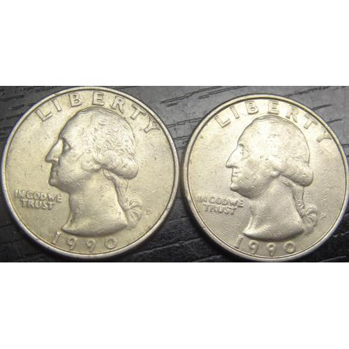 1/4 долара 1990 США (два різновиди)