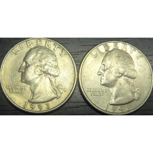 1/4 долара 1993 США (два різновиди)