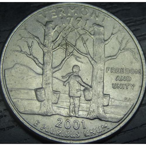 1/4 долара 2001 D США Вермонт