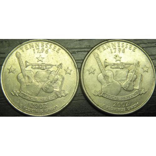 1/4 долара 2002 США Теннессі (два різновиди)