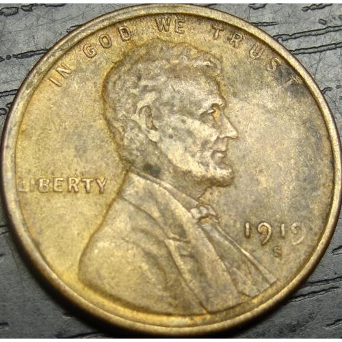 1 цент 1919 S США