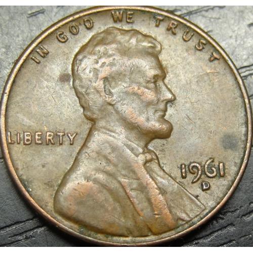 1 цент 1961 D США