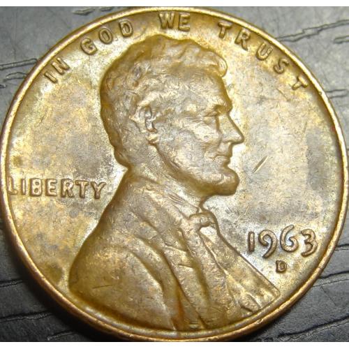 1 цент 1963 D США