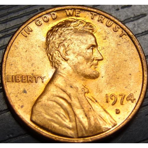 1 цент 1974 D США