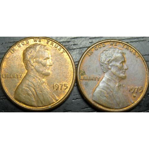 1 цент 1975 США (два різновиди)