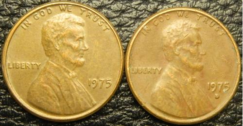 1 цент 1975 США (два різновиди)