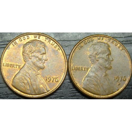 1 цент 1976 США (два різновиди)