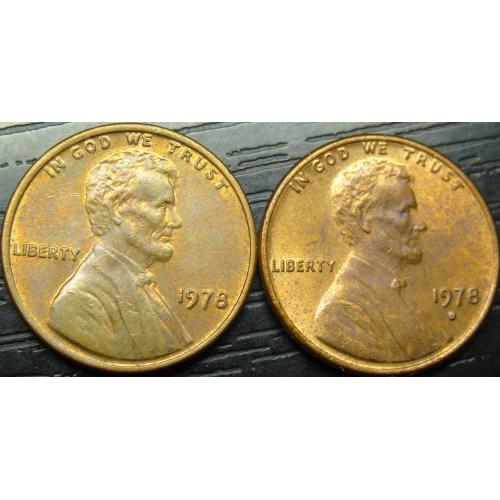 1 цент 1978 США (два різновиди)