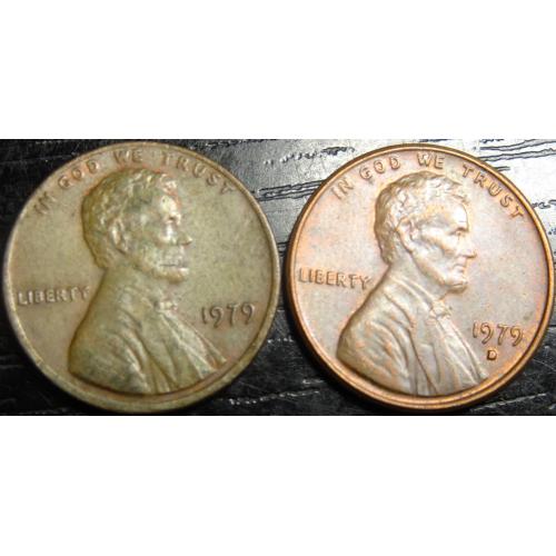 1 цент 1979 США (два різновиди)