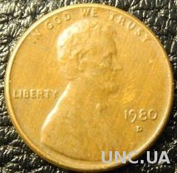 1 цент 1980 D США