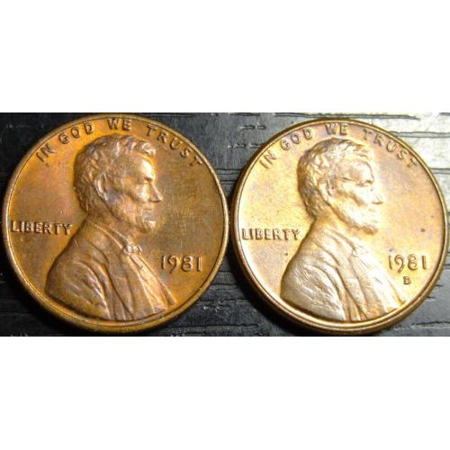 1 цент 1981 США (два різновиди)