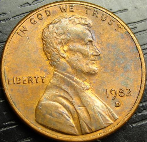 1 цент 1982 D США ЦИНК маленька дата (рідкісна)