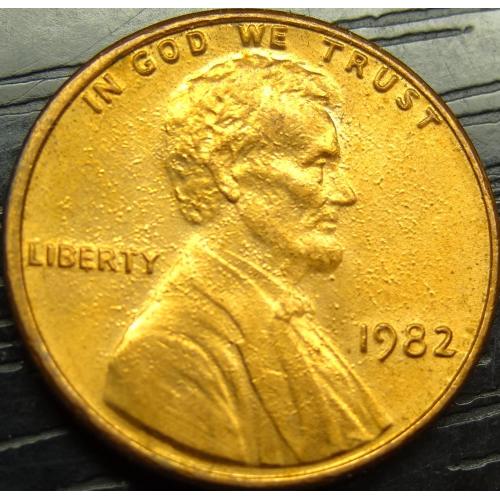 1 цент 1982 США цинк, велика дата