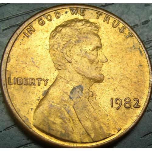 1 цент 1982 США цинк, велика дата