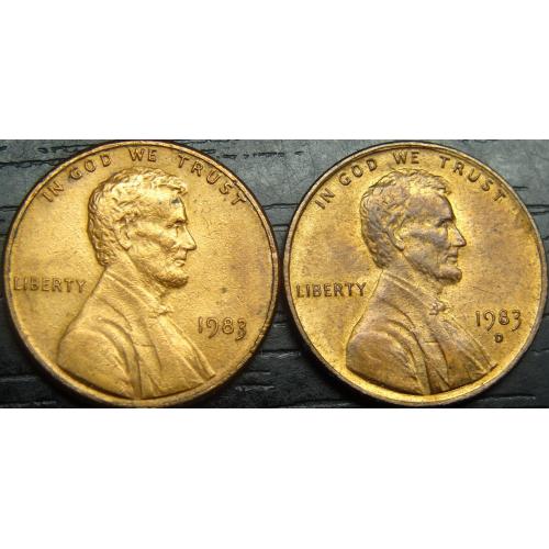 1 цент 1983 США (два різновиди)