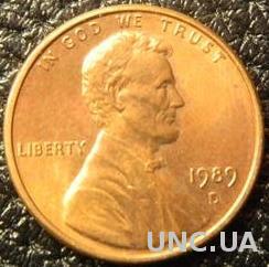 1 цент 1989 D США