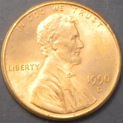 1 цент 1990 D США